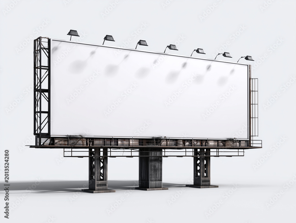 Obraz premium blank billboard mockup, isolated on a white background