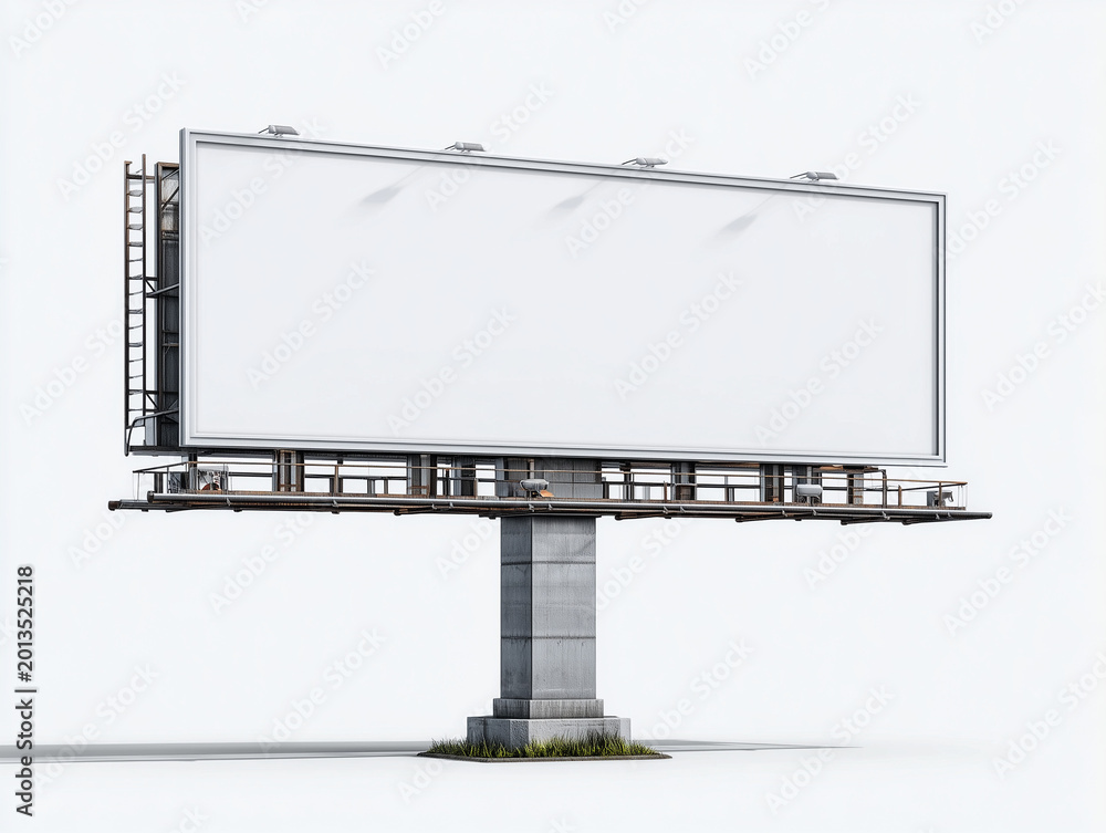 Obraz premium blank billboard mockup, isolated on a white background