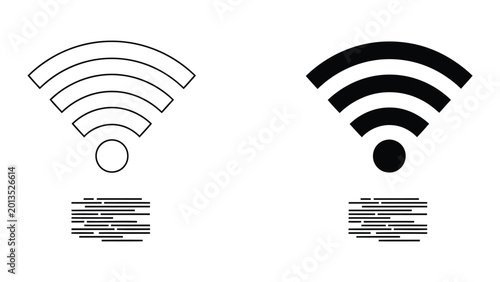 Φωτογραφία Wireless internet connectivity signal icon set with data transmission lines for
