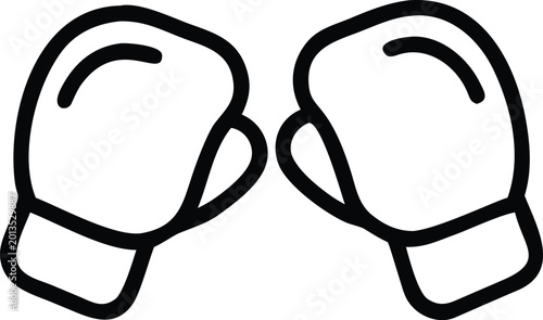 Bild auf Leinwand Pair of boxing gloves icon on white background for sports and combat Keywords: b