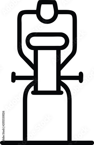 Canvas Print Vintage sewing machine body icon with spool and handles on white background Keyw