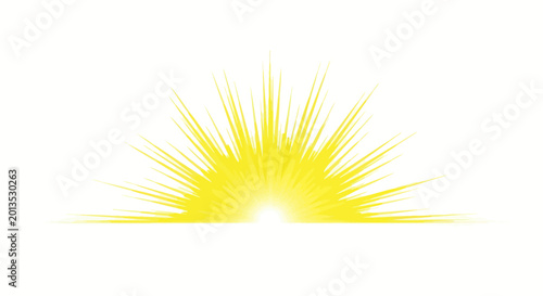 Bright Sunrise Bursting Over Horizon, Radiant Sunshine, Hopeful New Day