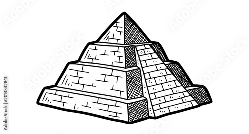 Billede på lærred Ancient egyptian pyramid illustration