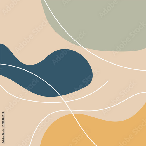 Boho Organic Shape Abstract Vector Background Design