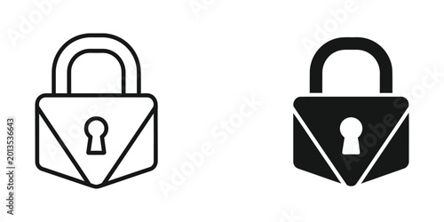 Cuadro en lienzo Open and closed padlock icons in contrasting styles
