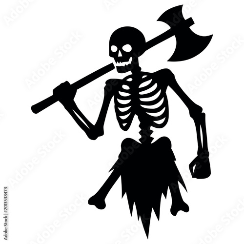 Photos Spooky Skeleton with Executioner Axe for Halloween.eps