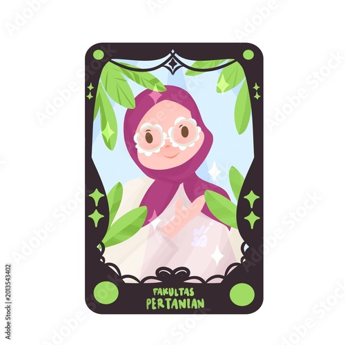 Elegant Hijabi Hand-Drawn Profile Portrait