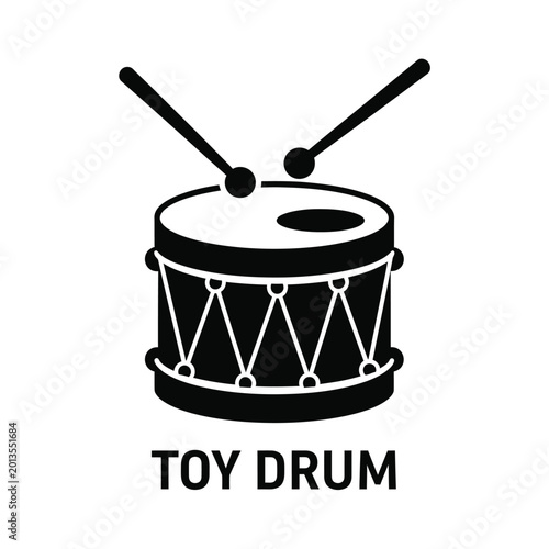 toy drum icon with drumsticks on white background high quality professional detailed modern elegant stylish clean crisp vibrant colorful digital