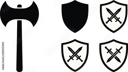 Title Vintage woodcut-style vector illustration set of royal crowns and monarch emblems for luxury branding and heraldic logo design