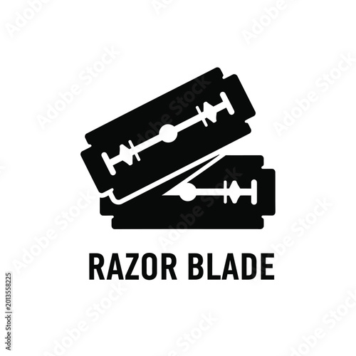 Fotografi razor blade icon black silhouette on white background high quality professional