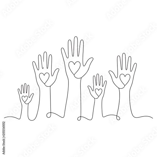 Photos Hands Heart Shape Line Art Vector