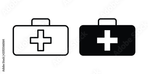 First aid kit icon vector concept set
