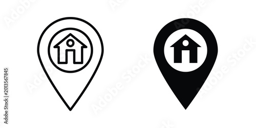 Free Download Home location icon vector concept set - GFXLoad