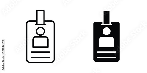 Photos ID badge icon vector concept set
