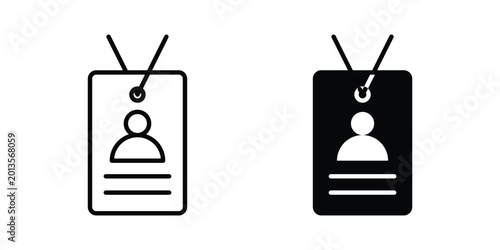 ID badge icon vector concept set