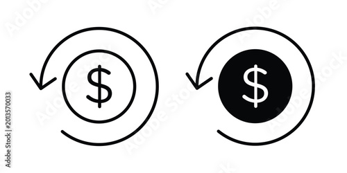 Foto Money refund icon vector concept set