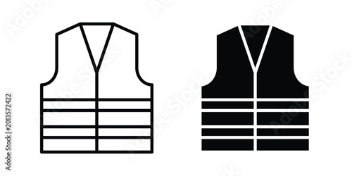 Photos Safety vest icon vector concept set