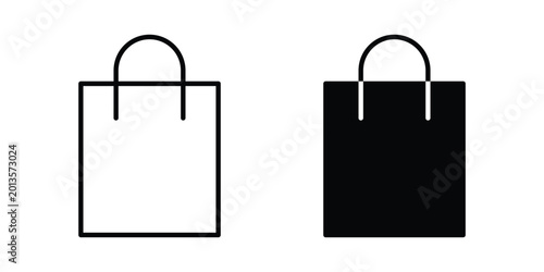 Foto Shopping bag icon vector concept set