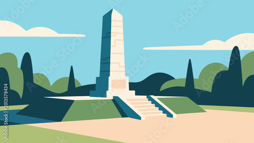 Fotografie Illustration Of The Monument Area With Stairs Vector Design Template