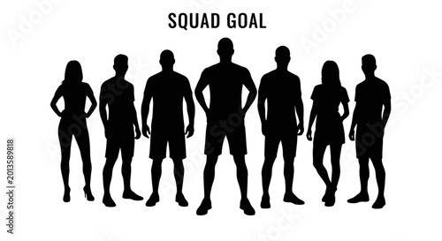 A group of people standing together in silhouette