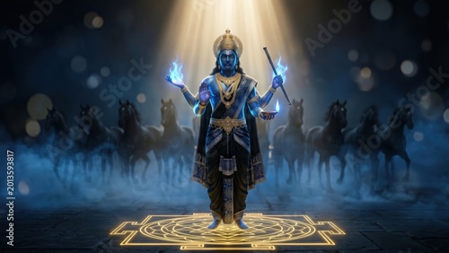 Shani Dev Cosmic Crossroads – Divine Karma Energy Scene