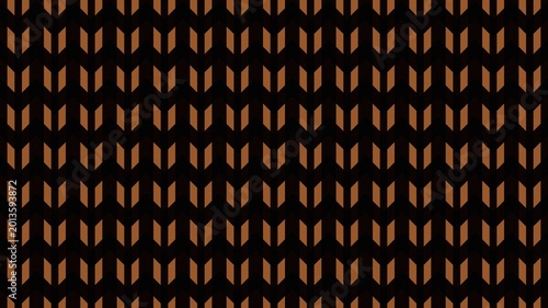A dark seamless background featuring a repeating pattern of orange chevron shapes arranged in vertical columns against a black field.
