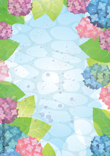 紫陽花梅雨背景
