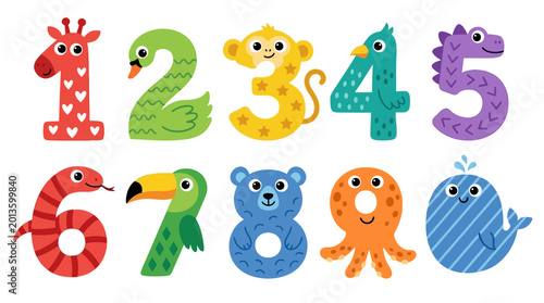 Quadro su tela Nine cartoon owls displaying various emotions happy surprised winking and angry