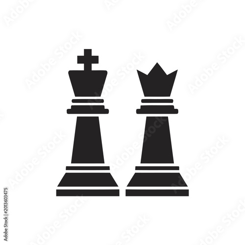 Chess king and queen silhouettes stand side by side as symbols of power and strategic board gameplay.