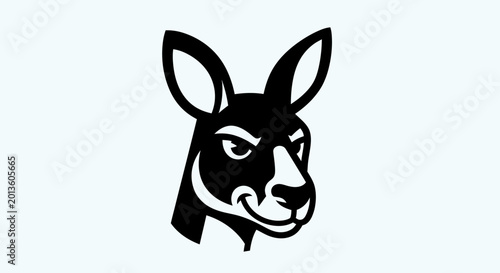 Foto Stylized black and white kangaroo head