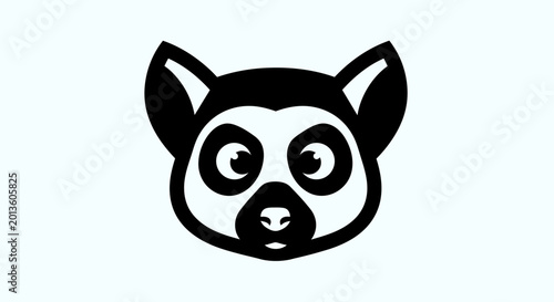 Fotografía Stylized black and white lemur face