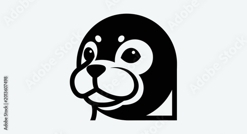 Tableau sur toile Stylized black and white seal illustration