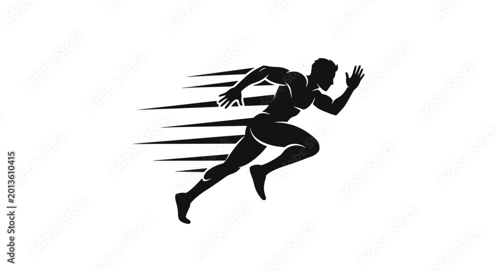 Obraz premium A silhouette of a person running fast.