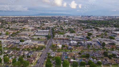 Ladera Heights Lateral Aerial View Toward Inglewood and Los Angeles Airport 01