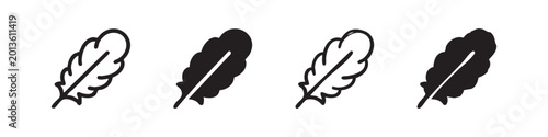 Quadro su tela Feather Icon Set for Lightweight and Natural Design Concepts