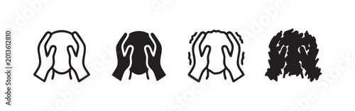 Fotografie Hands covering face icon set