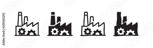 Cuadro en lienzo Factory icons: industry and manufacturing