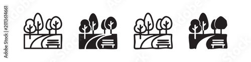 Quadro em tela Park Landscape Icon Set