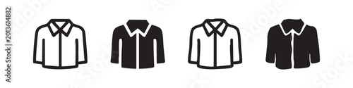 Bilde på lerret Long sleeve shirt icons set