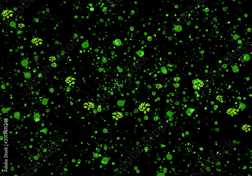 abstract green background with particles