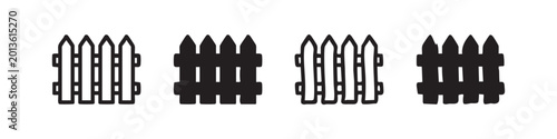 Φωτογραφία Picket fence icon set