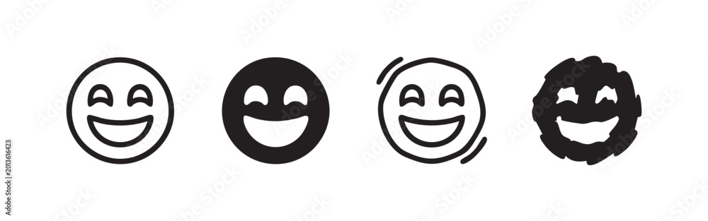 Obraz premium Happy face icons with various styles