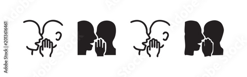 Photos Whispering icons of people sharing secrets