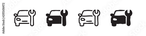 Foto Car and wrench icons for auto repair