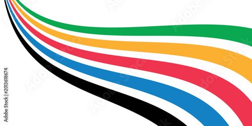 Bild auf Leinwand Five Color Lines Dynamic Design Colorful modern illustration