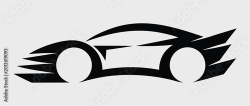 Sport car silhouette modern design on gray background
