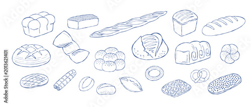 Foto Hand drawn bread set