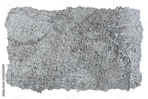 Piece of Rough Grey Concrete Wall Texture with Torn Edge, Weathered and Distressed Cement Surface, Perfect for Backgrounds, Copy Space, and Industrial Design Projects