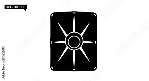 Schilderij op canvas Roman Scutum Shield Silhouette, Ancient Warfare, Military Symbol