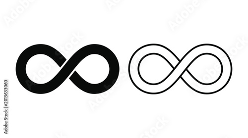Infinity symbol icon representing endlessness, limitlessness, and eternity concept.